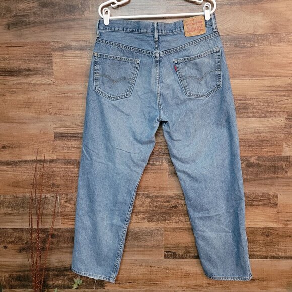 Vtg Levi's Jeans Mens 36x32 Measures 34x30 Relaxed Straight 550 Ripped Y2K - Picture 2 of 10
